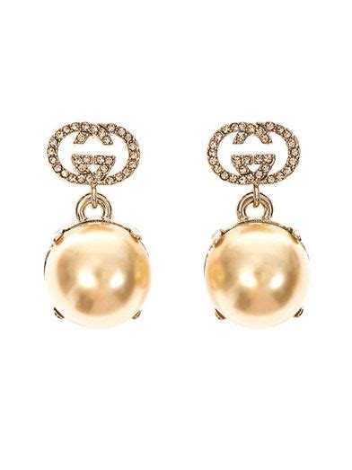 pearl gucci earrings|safety pin earrings gucci.